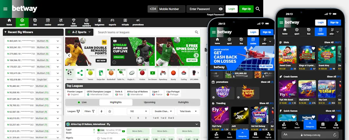 Betway Sportsbook and Casino Screenshot